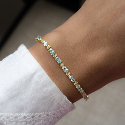 Bracciale tennis acquamarina - tennis,