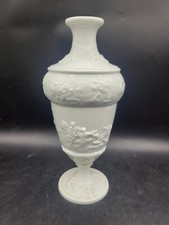 Antico vaso decanter scena rilievo porcellana bianca Ginori Doccia XIX secolo porcellana