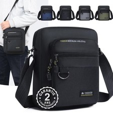 Sacoche Sac à Bandoulière Homme Oxford Léger Imperméable Poches Téléphone Clés