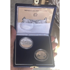 DITTICO 200 E 500 LIRE 1992 AMERICA 1° EMISSIONE ARGENTO SILVER PROOF