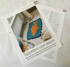 Scheda tecnica lavori Uncinetto handmade Tappetino con pesce Bagno