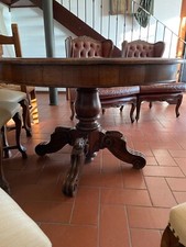 tavolo rotondo allungabile usato legno color noce 