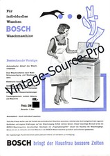 vecchia lavatrice pubblicitaria BOSCH DIN A4 bifacciale vintage anni '50
