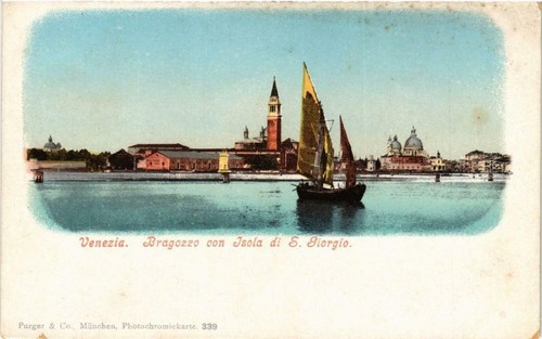 Cpa venezia bragozzo con - venezia, isola