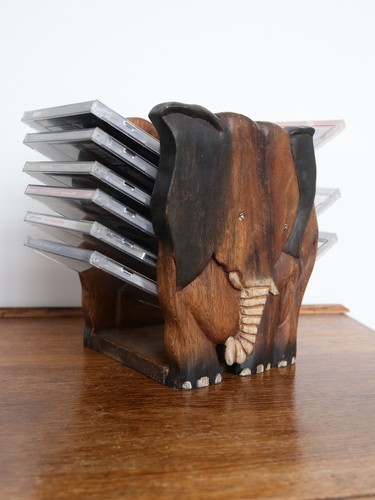 Porta elefante legno - cd,