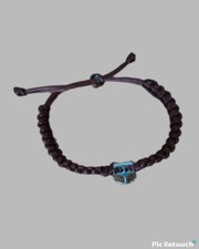 BRACCIALETTO MACRAME' UOMO-RAGAZZO FATTO A MANO IN RASO REGOLABILE CON ANCORA