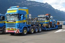 Foto camion Scania R 580 carico pesante Svizzera blu Martin Wittwer AG Wattenwil #k6dx