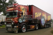 Foto camion Scania R580 semirimorchio refrigerato Francia rosso BEAU Philippe 580 #k4he