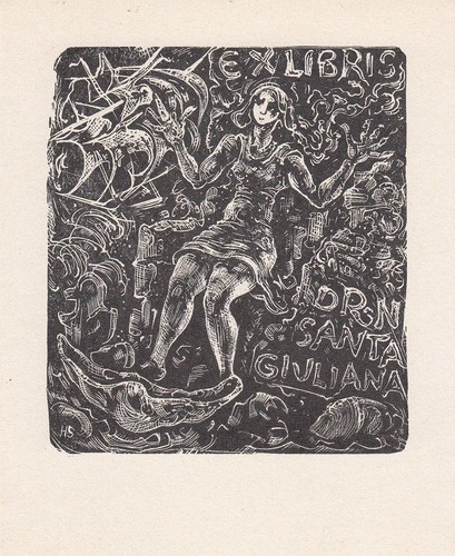 Exlibris bookplate holzstich - exlibris,