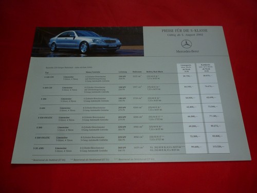 Mercedes w220 classe berline - w220, s