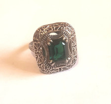 Anello argento 800 vintage, stile liberty, con astuccio in velluto