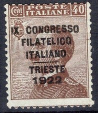 REGNO 1922 40 CENT. CONGRESSO