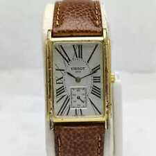 Orologio donna vintage Tissot 1853 Tank Quartz A282K sub secondo quadrante placcato oro