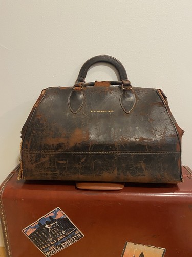 Borsa dottore vintage - , pelle