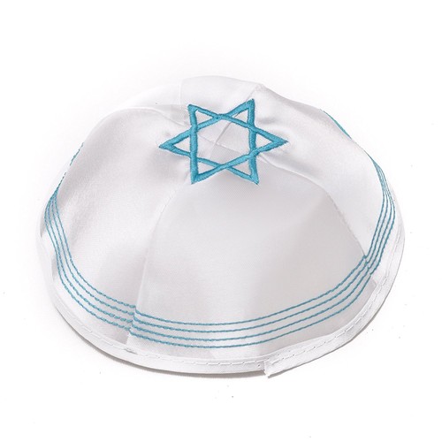 Cappello yarmulke satin bianco - cappello,