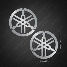 2 Adesivi YAMAHA 10 cm ARGENTO