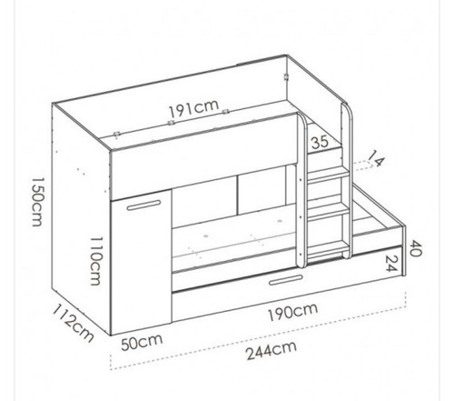 Letto castello con - a,