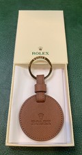 ROLEX RARO Portachiavi Novità Pelle Marrone Logo Corona Portachiavi Portachiavi