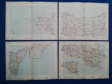 1920 SICILIA, CARTE GEOGRAFICHE, PALERMO, TRAPANI, MESSINA, SIRACUSA _ T. C. I.