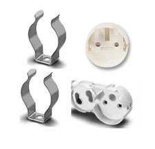 KIT GANCI E PORTALAMPADA PER NEON T8 RICAMBIO PLAFONIERE