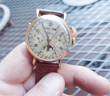 Vetta Crono con Calendario Completo/fase di Luna,  Oro 18k movimento Valjoux 72c