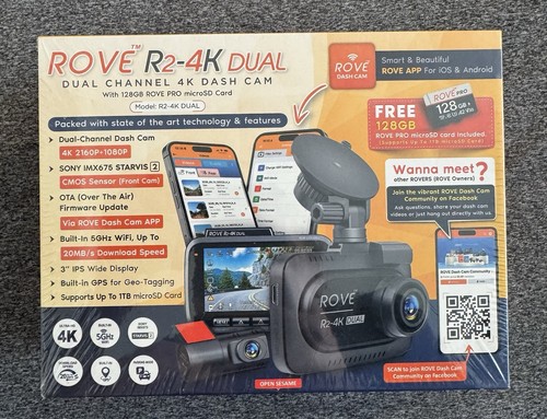 Rove dual dash cam - r2-4k,