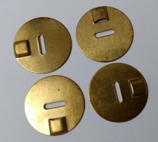 Vintage Rotondo Ottone Tipo Bottone Supporto Piatti 2 Paia STD33