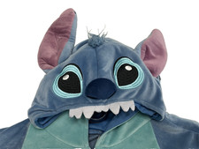 Costume Pigiama Unisex Disney Stitch con Cappuccio Pezzo Completo Zip Taglia Large/XL