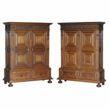 RARA COPPIA DI ARMADIETTI LIBRERIA VITTORIANA ANTICA ROVERE INGLESE LANCASTER