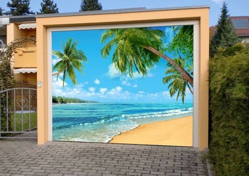 Murales porta garage beach - garage,