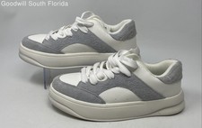 Zara Mens White Gray Leather