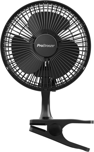 Ventilatore nero con - ventilatore, clip–