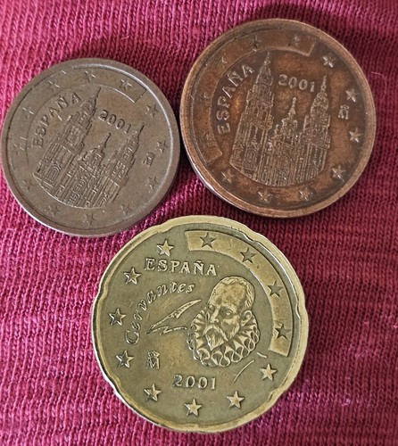 Spagna monete euro da - spagna, 3