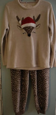 Pigiama Primark Renna Pile Pjs Taglia M 12/14 Donna Donna Accogliente Natale