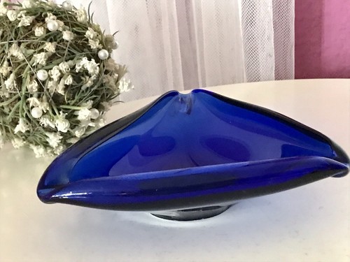 Posacenere ciotola vetro blu