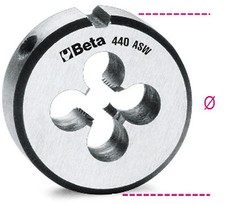 Filiere tonde Beta Utensili 440ASW Whitworth in acciaio al cromo