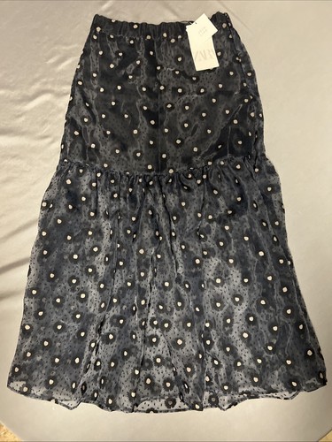 Gonna organza pois zara - a,