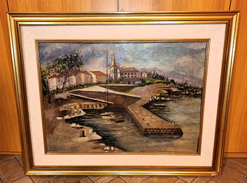 Quadro paesaggio lacustre - paesaggio,