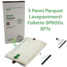 3 Panni Parquet Folletto Lavapavimenti SP600S SP7s Vk220s VK200 VK7s Originali