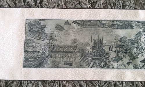 Quadro paesaggio pergamena