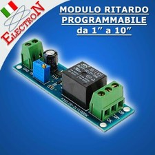 MODULO RELE' 12V TEMPORIZZATORE RITARDO REGOLABILE 0-10sec TIMER NE555 10A/250V