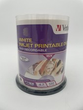 Verbatim 100 pz DVD+R 16x 4,7 GB 120 min dischi stampabili a getto d'inchiostro bianco NUOVI sigillati