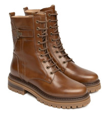 NERO GIARDINI I514834D 400 ANFIBI STIVALETTI STIVALI DONNA LACCI ZIP PELLE CUOIO