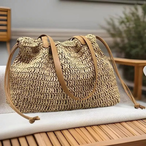 Borsa paglia intrecciata - borsa,