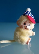 Giocattolo a clip "Moncicci",vintage anni 70, colore giallo, altezza 9 cm.