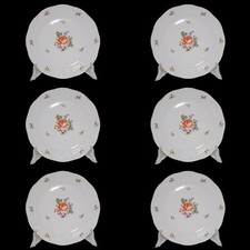 PREZIOSO HEREND ANTICO SERVIZIO TAVOLA 6 PIATTI 25 CM PETIT BOUQUET DE ROSES