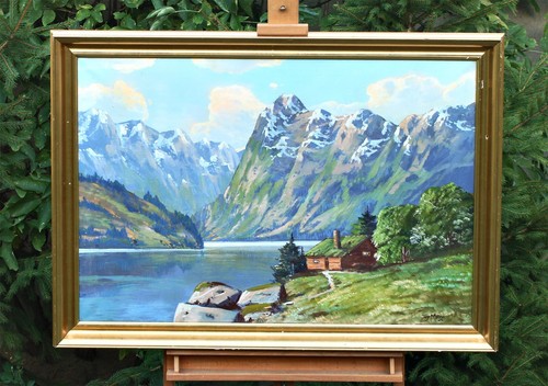 Olio tela firmato tage - su,