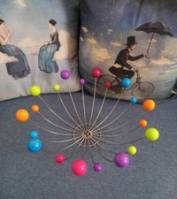 Cesto Frutta Centrotavola Metallo Plastica Stile Modernariato Sputnik Space Age