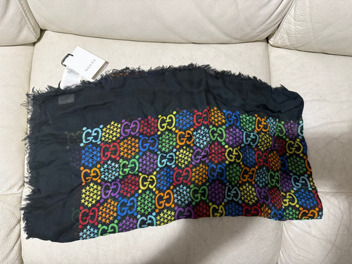 Sciarpa gucci nera multicolore - sciarpa,