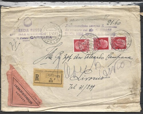 1940 raccomandata con - raccomandata,